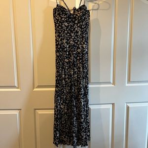 Free People Under The Moonlight blue and cream floral maxi dress